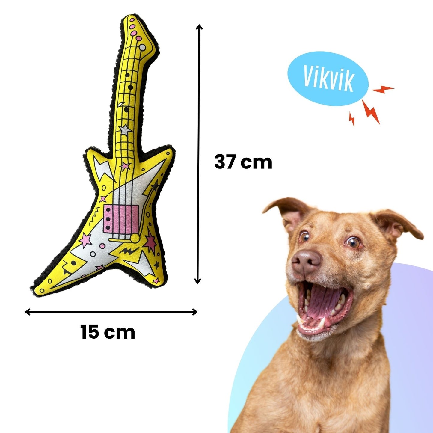 Köpek Peluş Oyuncak Seti VikVikli Gitar ve Peluş Radyo Köpekler için Eğlenceli Aktivite Oyuncakları