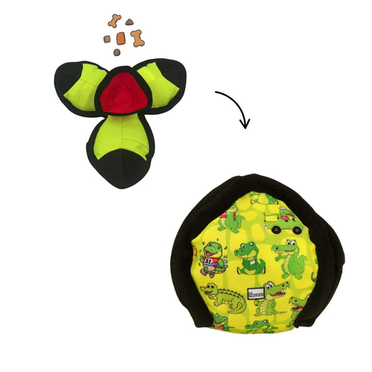 Timsah Desenli Lotus Köpek Mama Saklamalı Zeka Oyuncağı