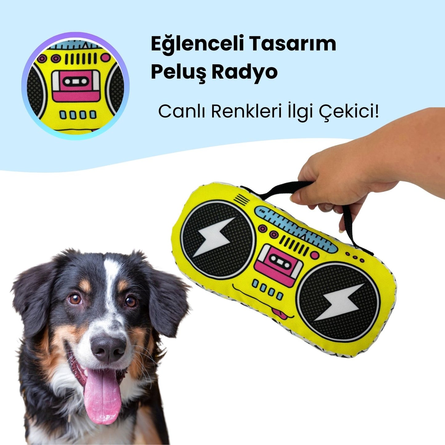 Köpek Peluş Oyuncak Seti VikVikli Gitar ve Peluş Radyo Köpekler için Eğlenceli Aktivite Oyuncakları