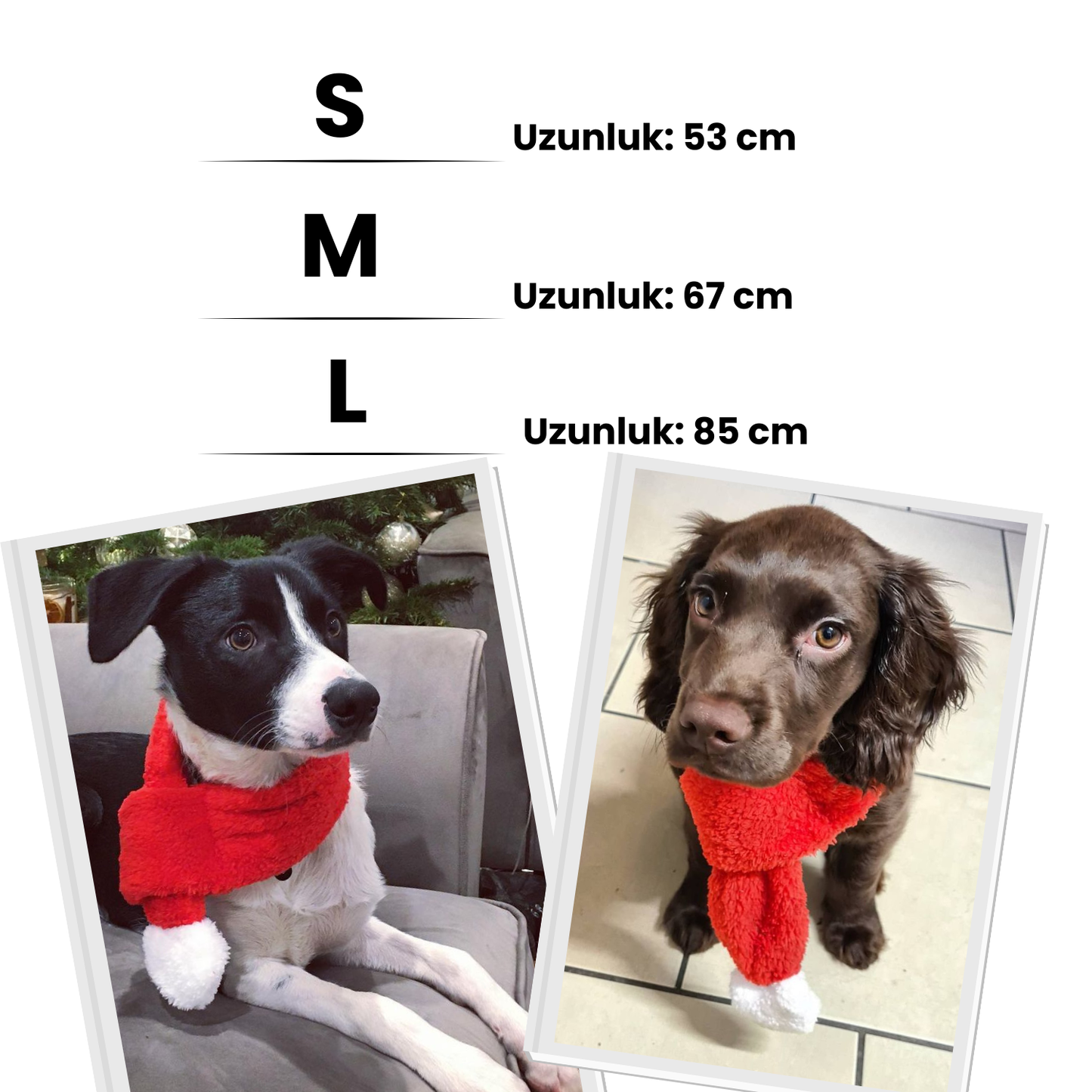 Kırmızı Renkli Köpek Atkısı S M L Beden Seçenekleri ile Yılbaşı Temalı Köpek Aksesuarı