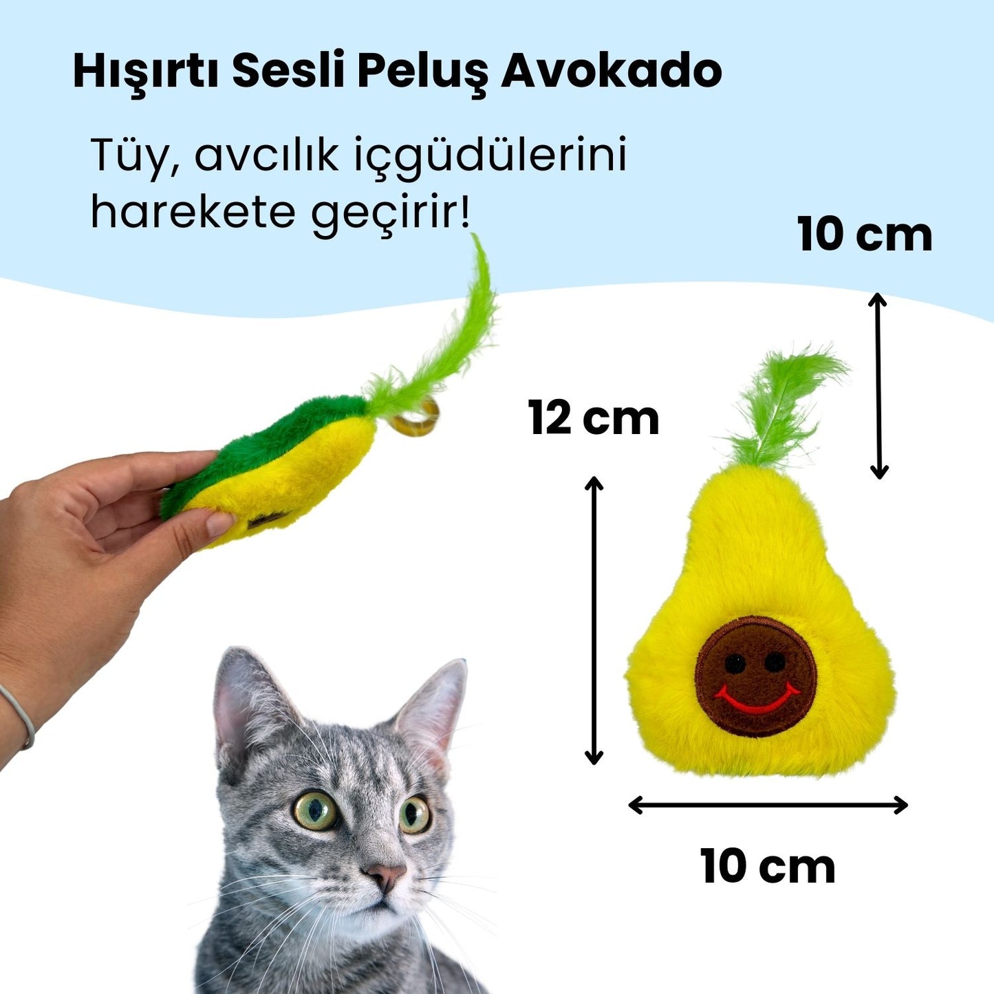 Miyav Meksika Temalı Kedi Oyuncak Seti | Hışırtılı Kaktüs Tırmalama, Çıngıraklı Taco ve Hışırtılı Avokado