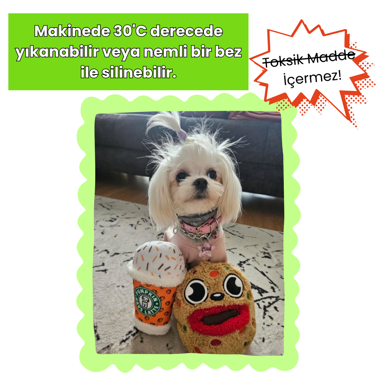 HavHavCafe 2'li Köpek Oyuncak Seti Pumpkin Havs Latte ve Peluş Kurabiye