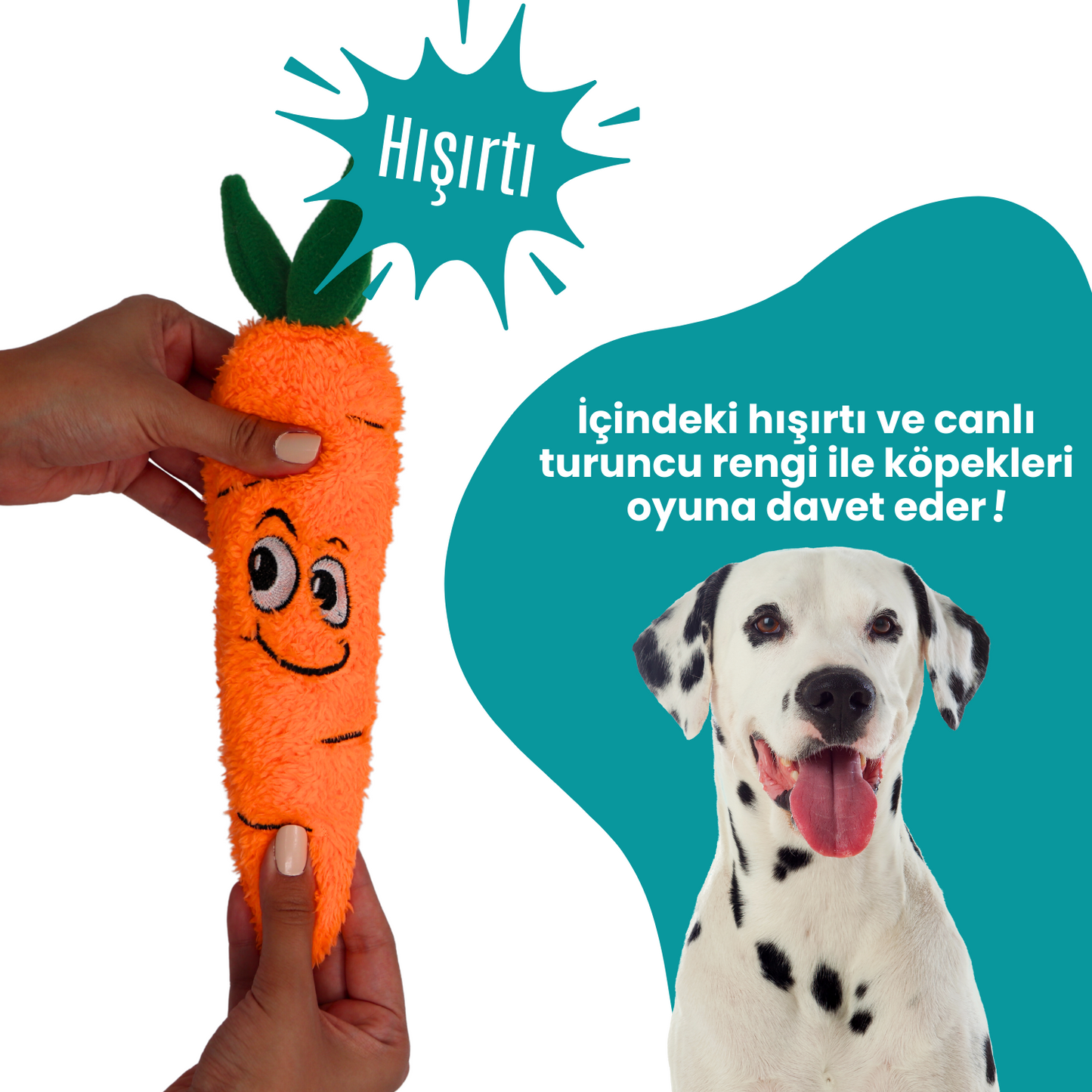 Çılgın Havuç Sesli Peluş Köpek Oyuncağı