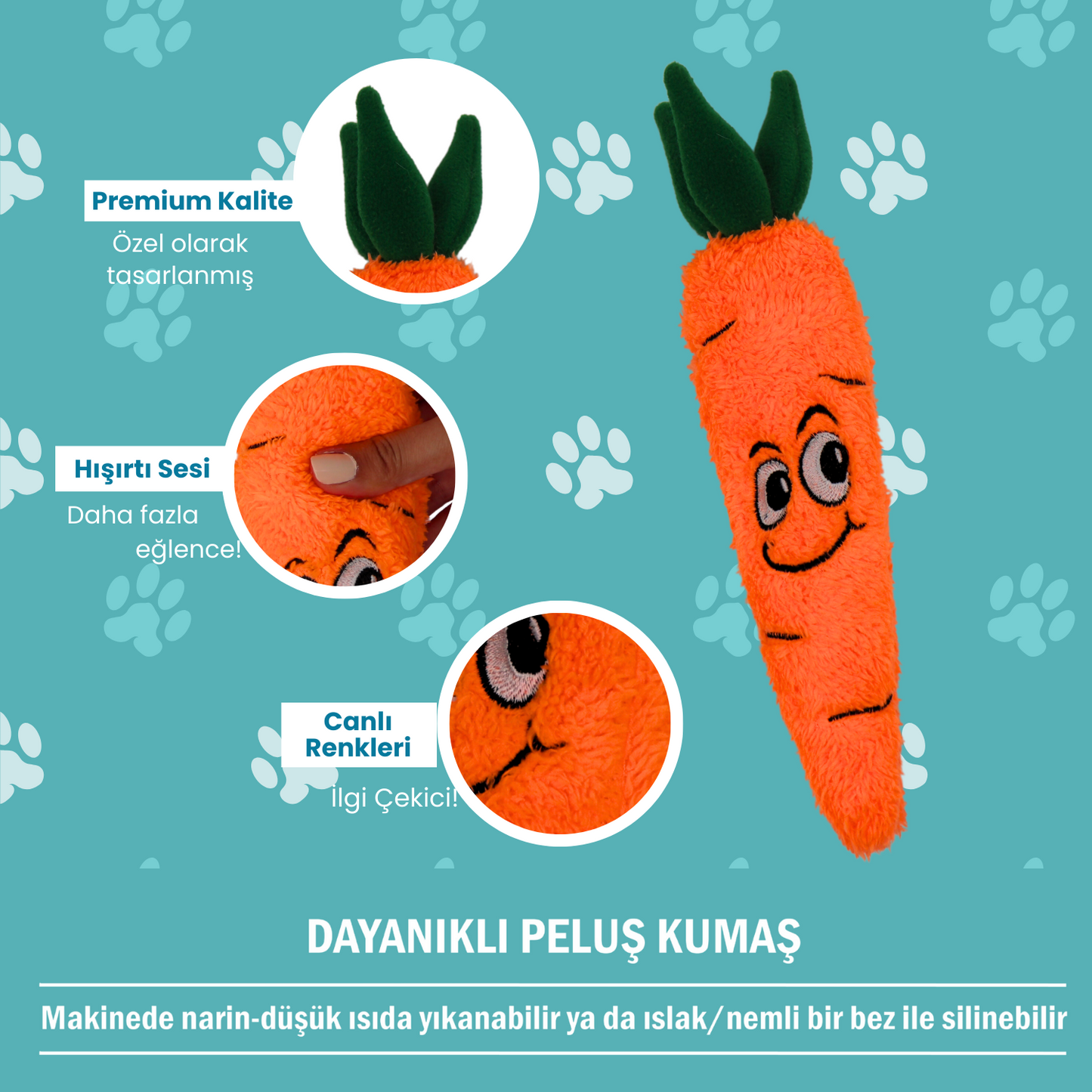 Çılgın Havuç Sesli Peluş Köpek Oyuncağı