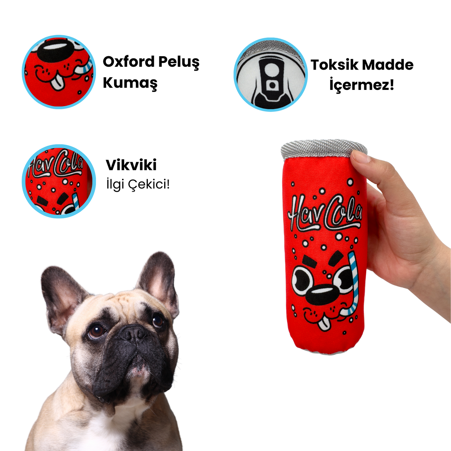 HavCola Kutu İçecek Sesli Peluş Köpek Oyuncağı