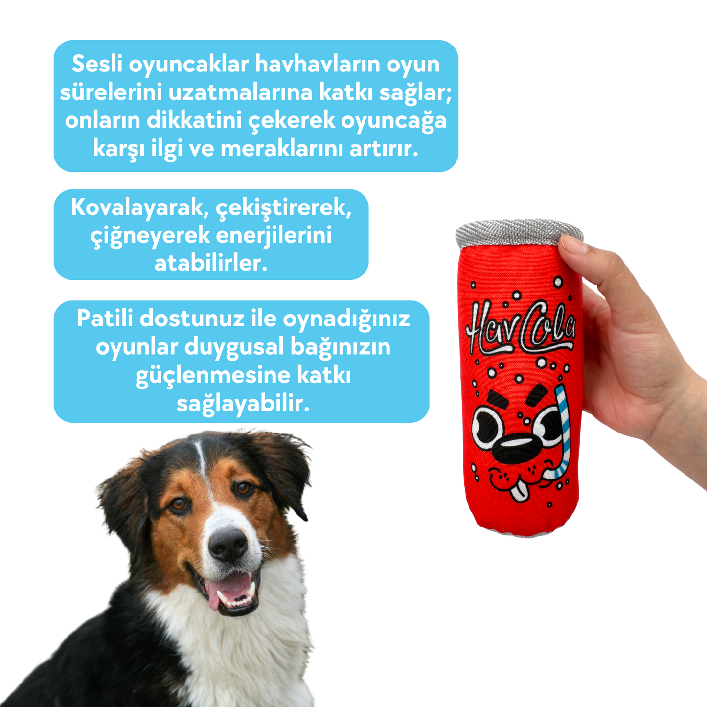 HavCola Kutu İçecek Sesli Peluş Köpek Oyuncağı
