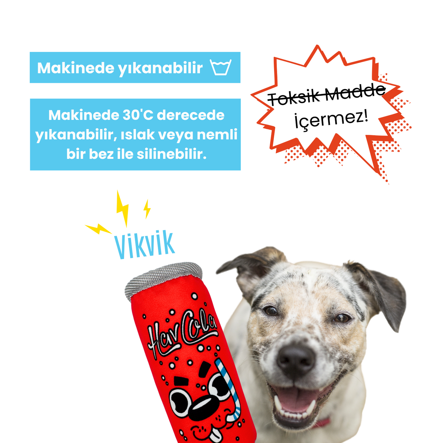HavCola Kutu İçecek Sesli Peluş Köpek Oyuncağı