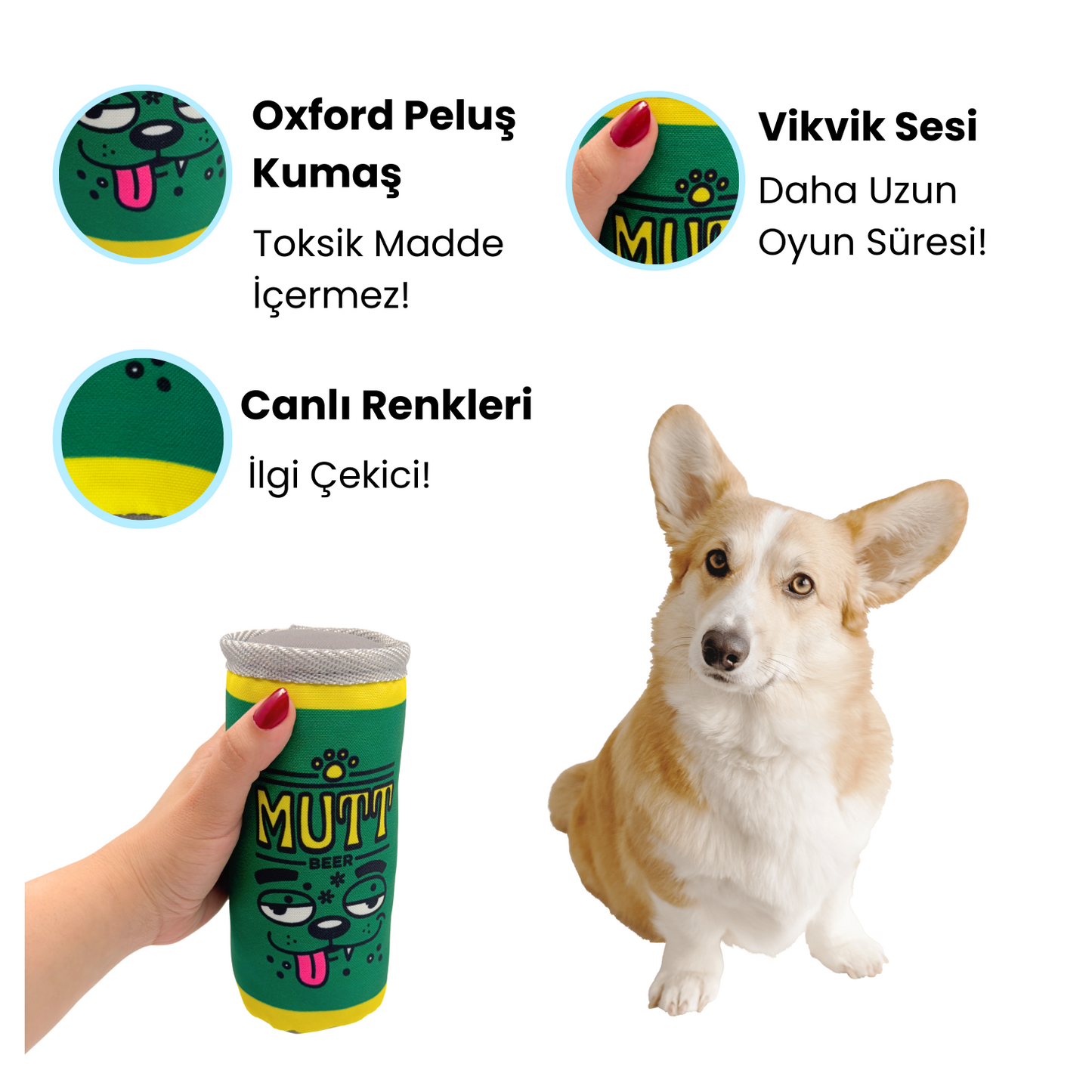Havkollü Kutu İçecek Sesli Peluş Köpek Oyuncağı