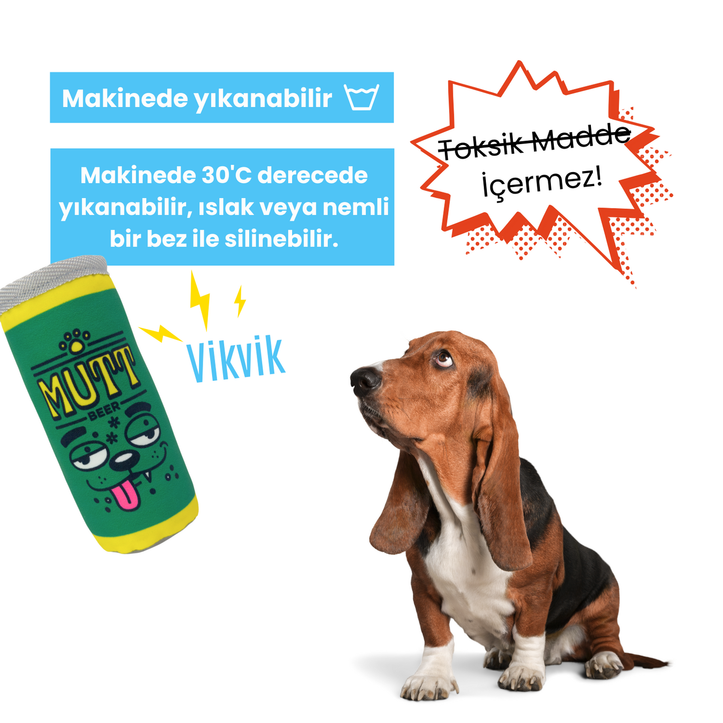 Havkollü Kutu İçecek Sesli Peluş Köpek Oyuncağı