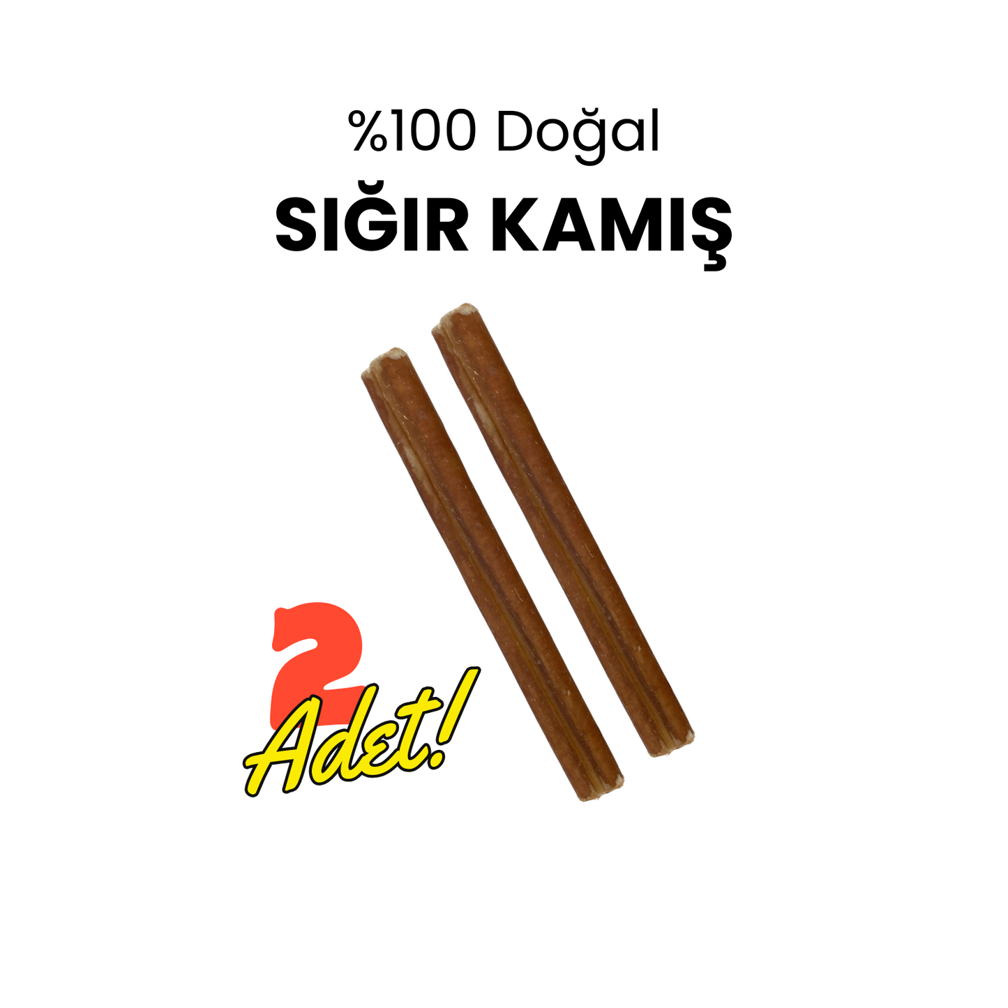 2 Adet Sığır Kamış Çiğneme Çubuğu Köpek Ödülü