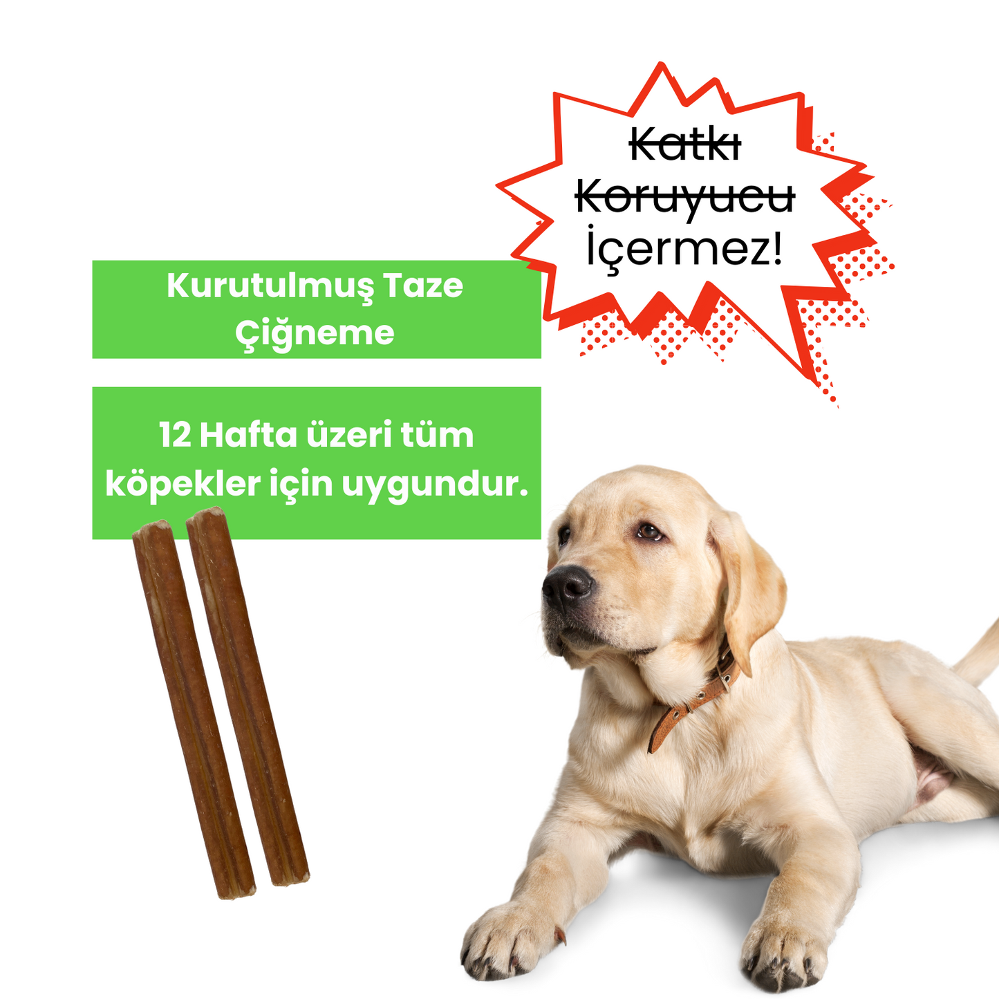 2 Adet Sığır Kamış Çiğneme Çubuğu Köpek Ödülü