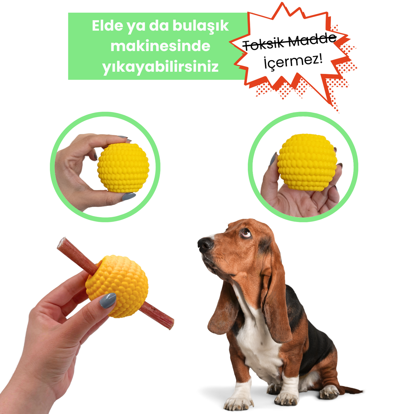 Doğal Kauçuk Mama Saklamalı Dayanıklı Köpek Oyun Topu