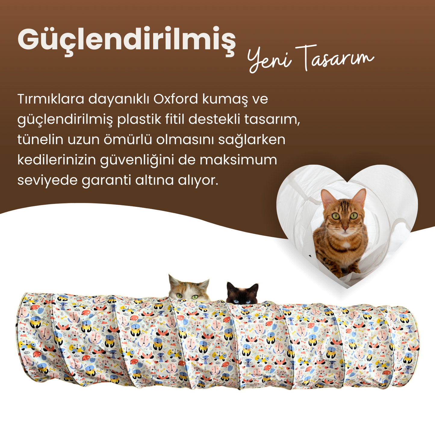 Köpek Desenli Uzun Kedi Tüneli 125 cm