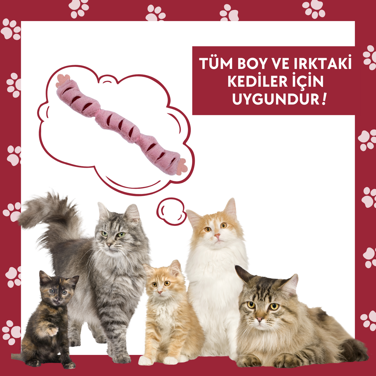Matatabili Peluş Sosis Kedi Oyuncağı
