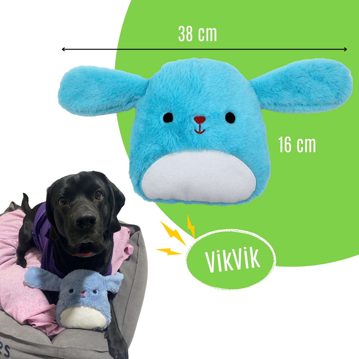 Mavi Tavşan Sesli Peluş Köpek Oyuncağı