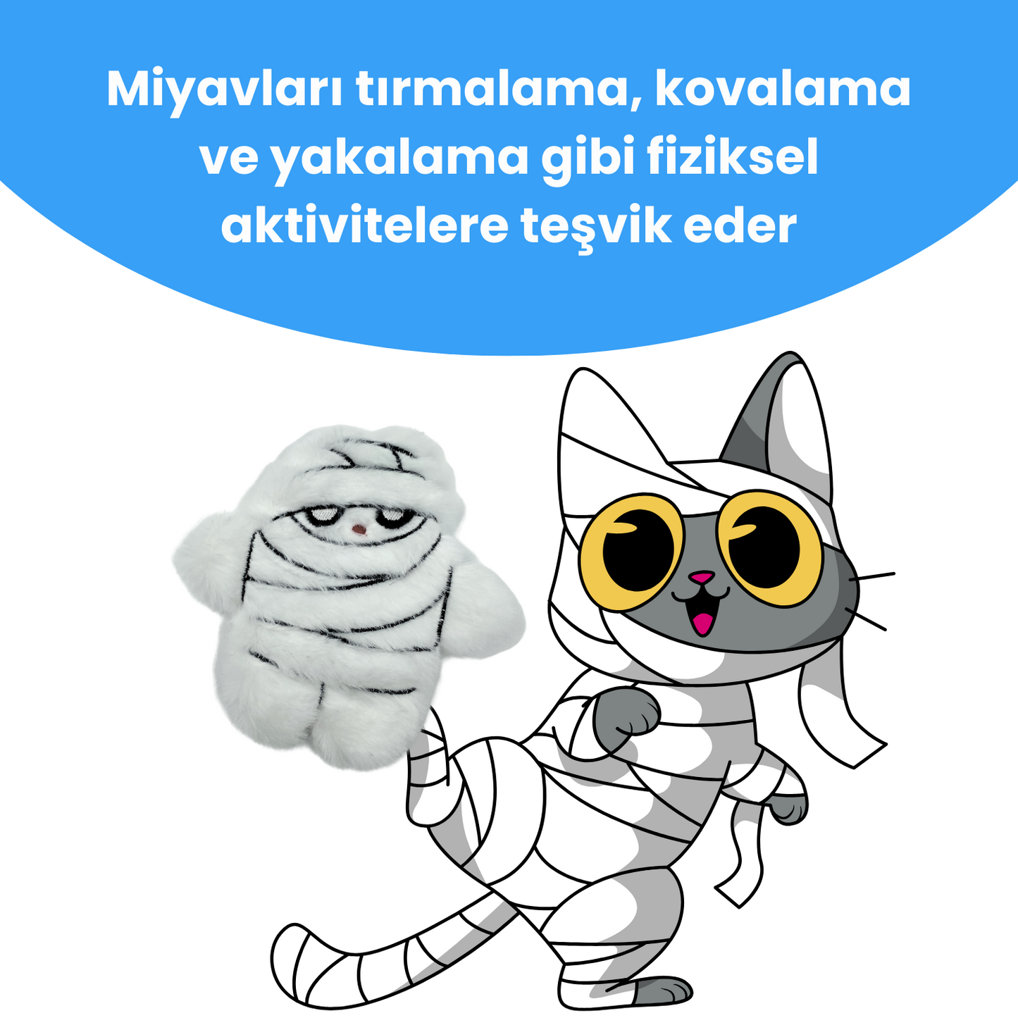 Peluş Mumya Kedi Oyuncağı
