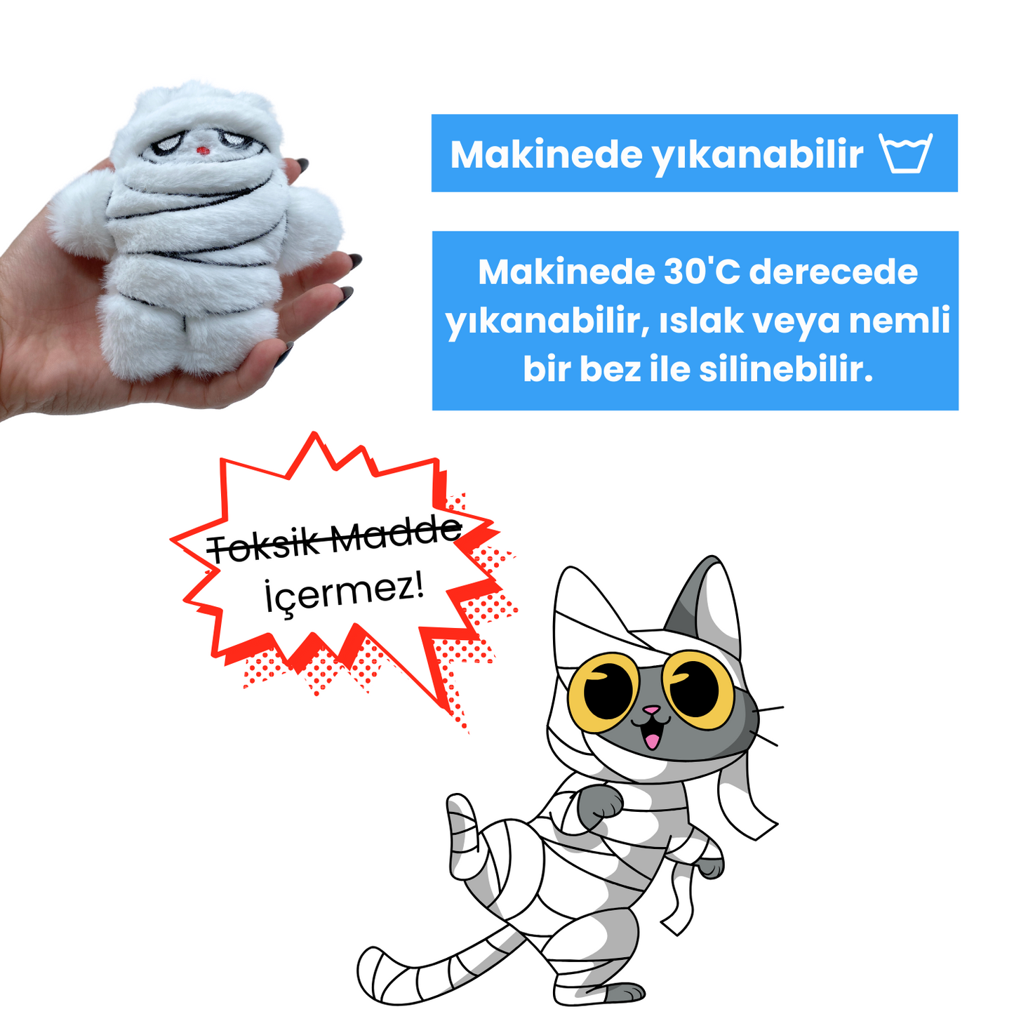 Peluş Mumya Kedi Oyuncağı