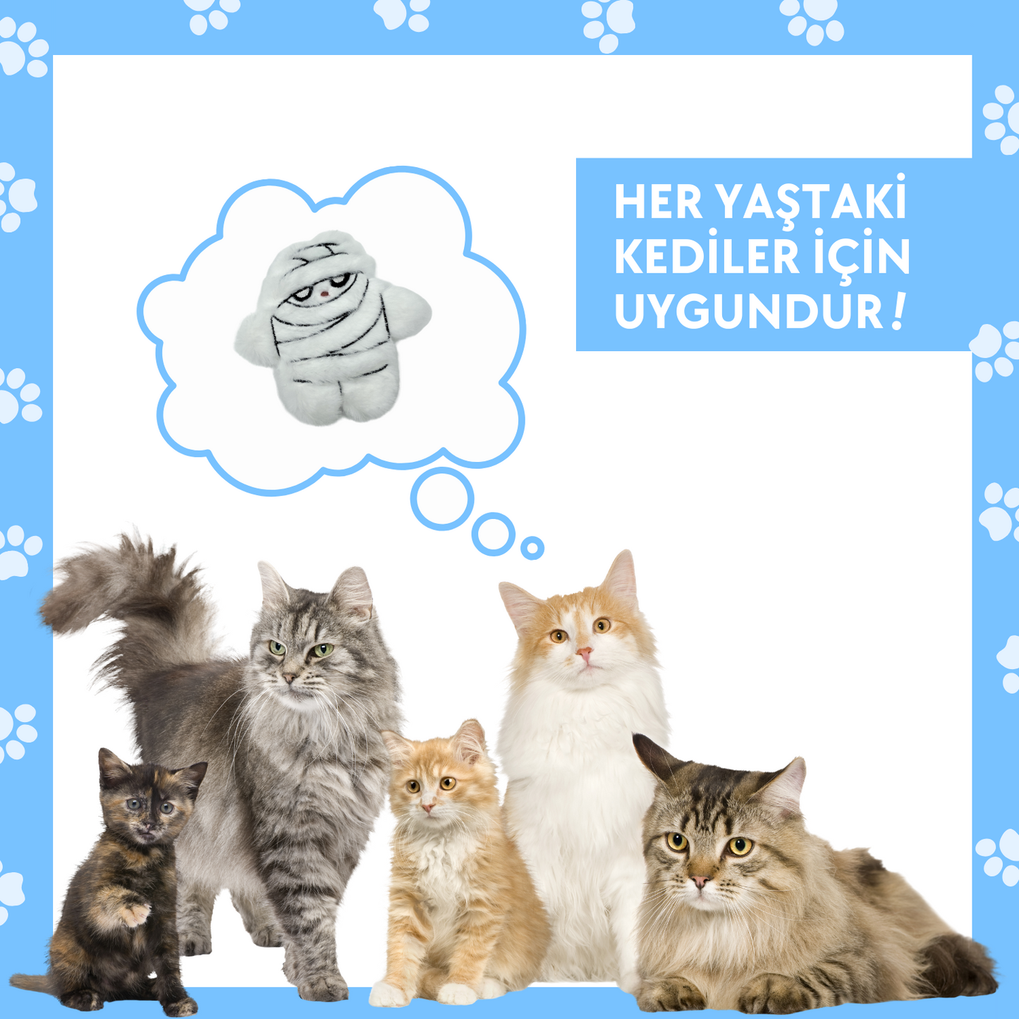 Peluş Mumya Kedi Oyuncağı