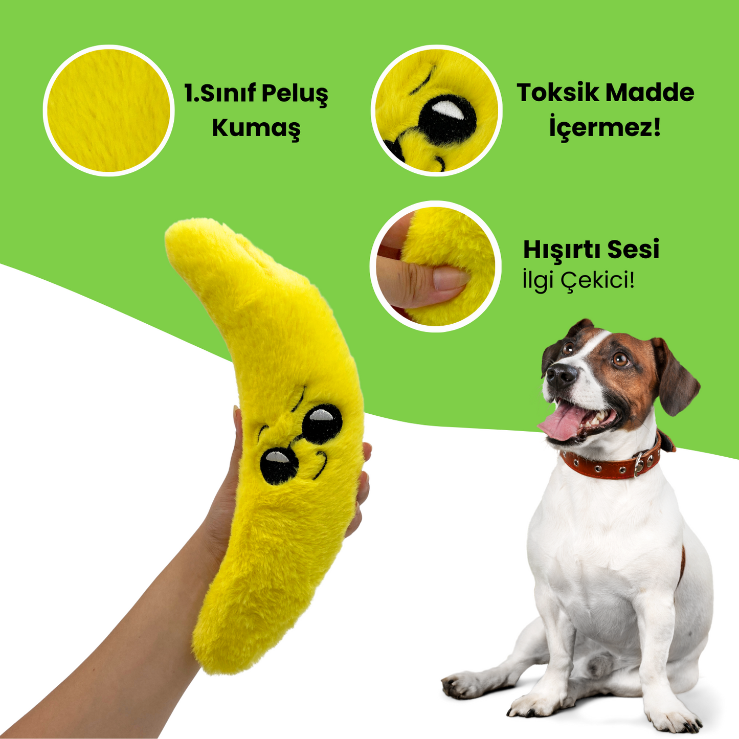 Peluş Muz Sesli Köpek Oyuncağı