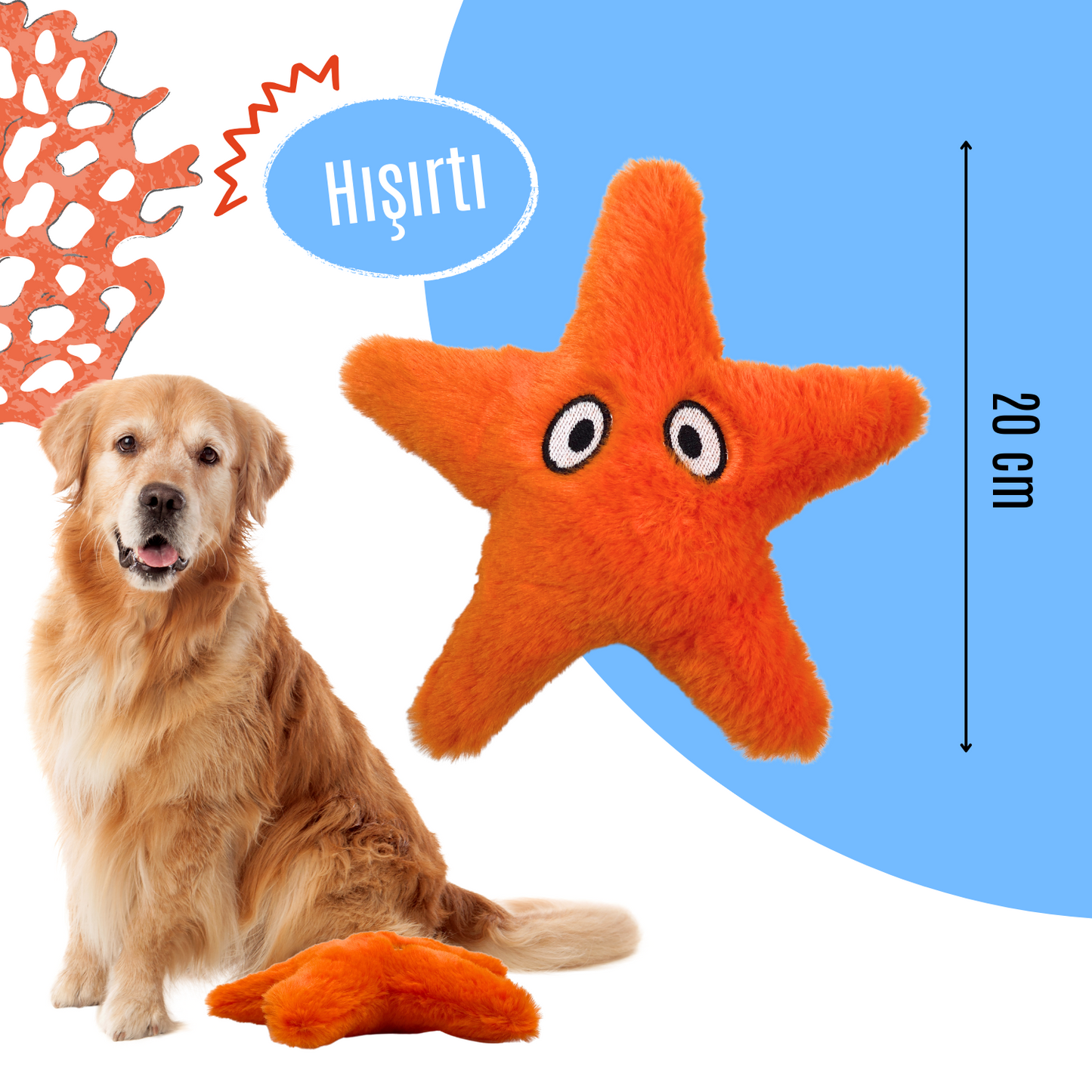 Denizyıldızı Sesli Peluş Köpek Oyuncağı