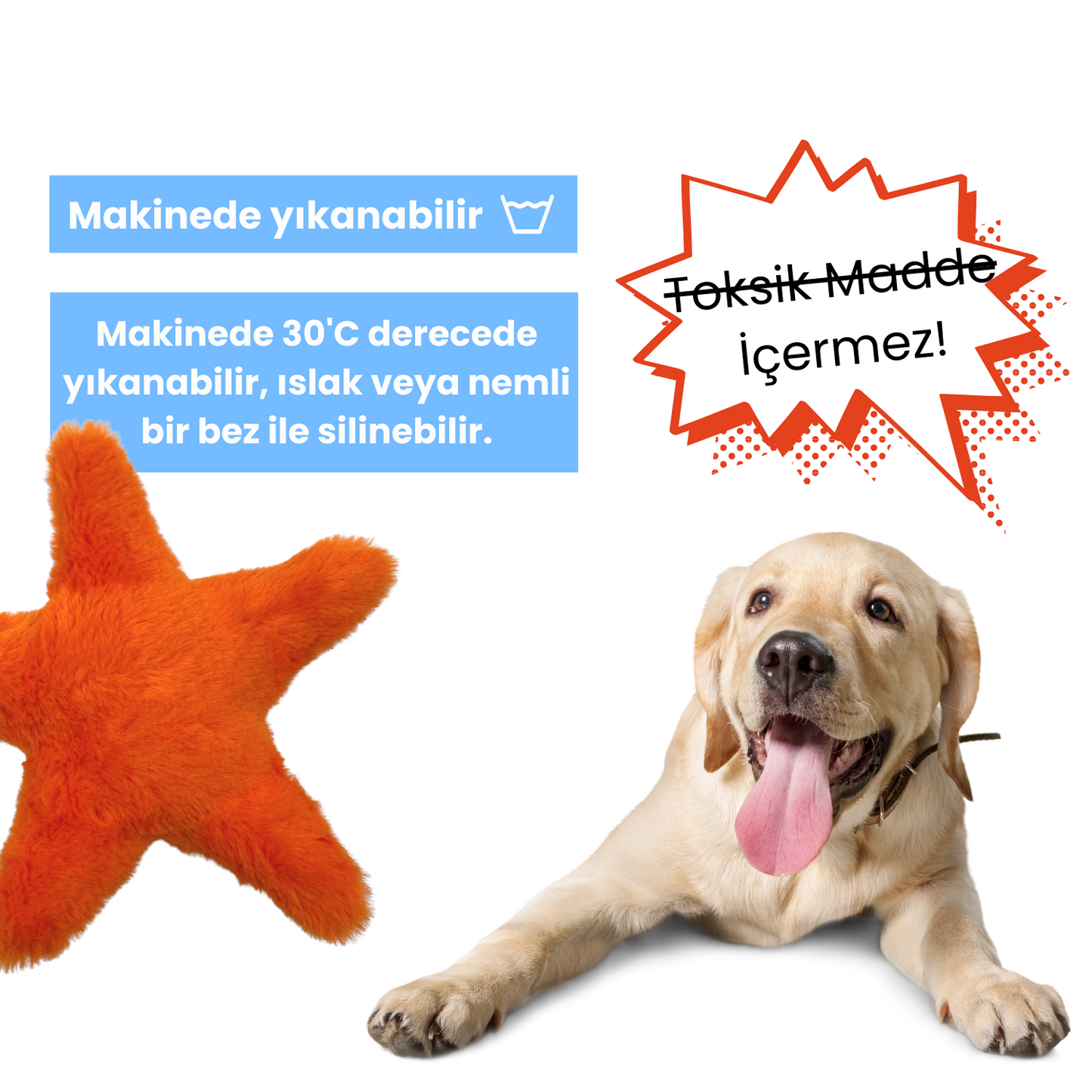 Denizyıldızı Sesli Peluş Köpek Oyuncağı