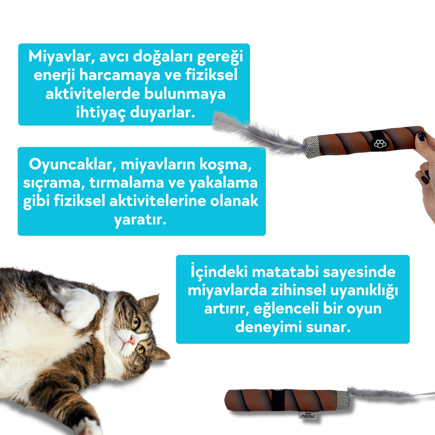 Matatabi Çubuklu Peluş Puro Kedi Oyuncağı