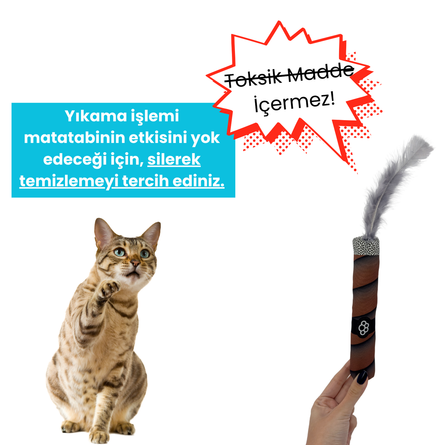 Matatabi Çubuklu Peluş Puro Kedi Oyuncağı