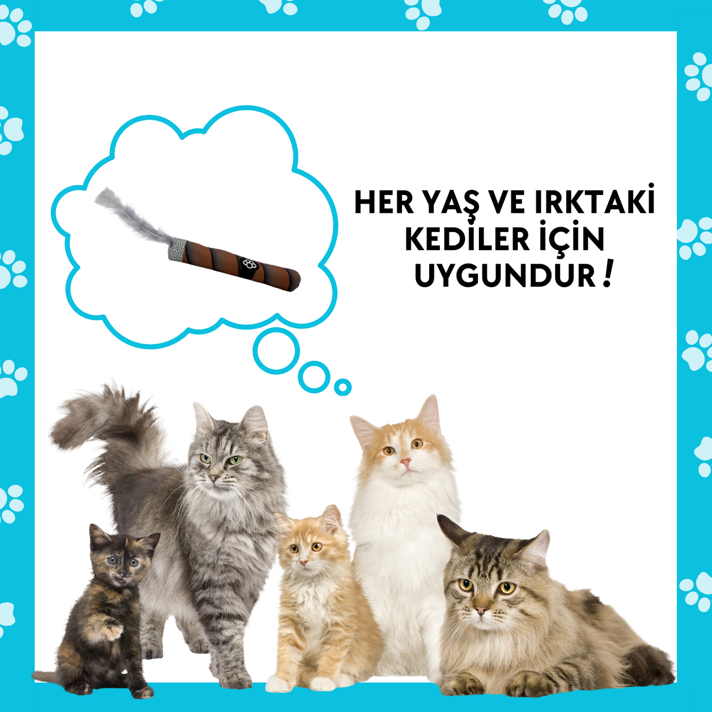 Matatabi Çubuklu Peluş Puro Kedi Oyuncağı