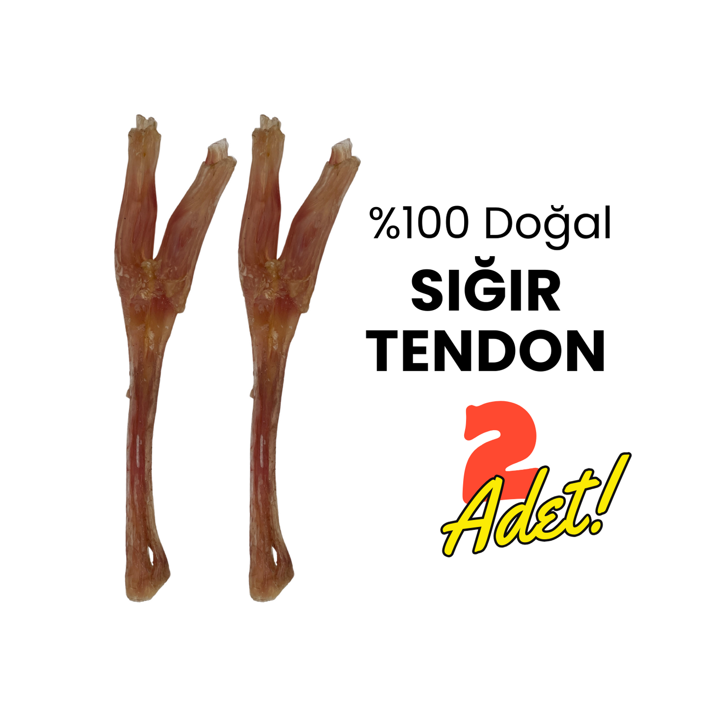 2 Adet Sığır Tendon Çiğneme Çubuğu Köpek Ödülü