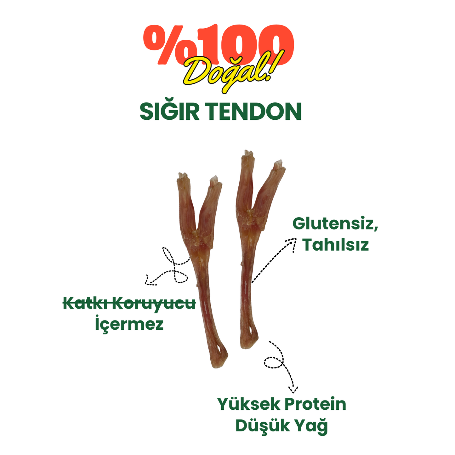 2 Adet Sığır Tendon Çiğneme Çubuğu Köpek Ödülü