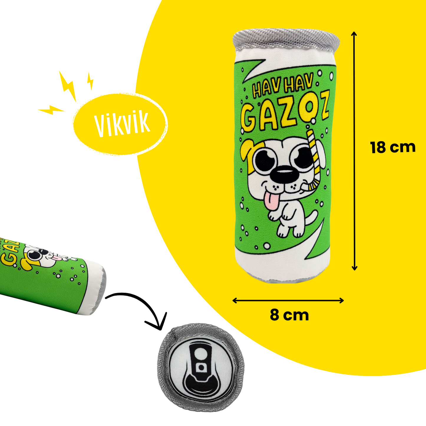 Havhav Yeşil Gazoz Kutu İçecek Sesli Peluş Köpek Oyuncağı