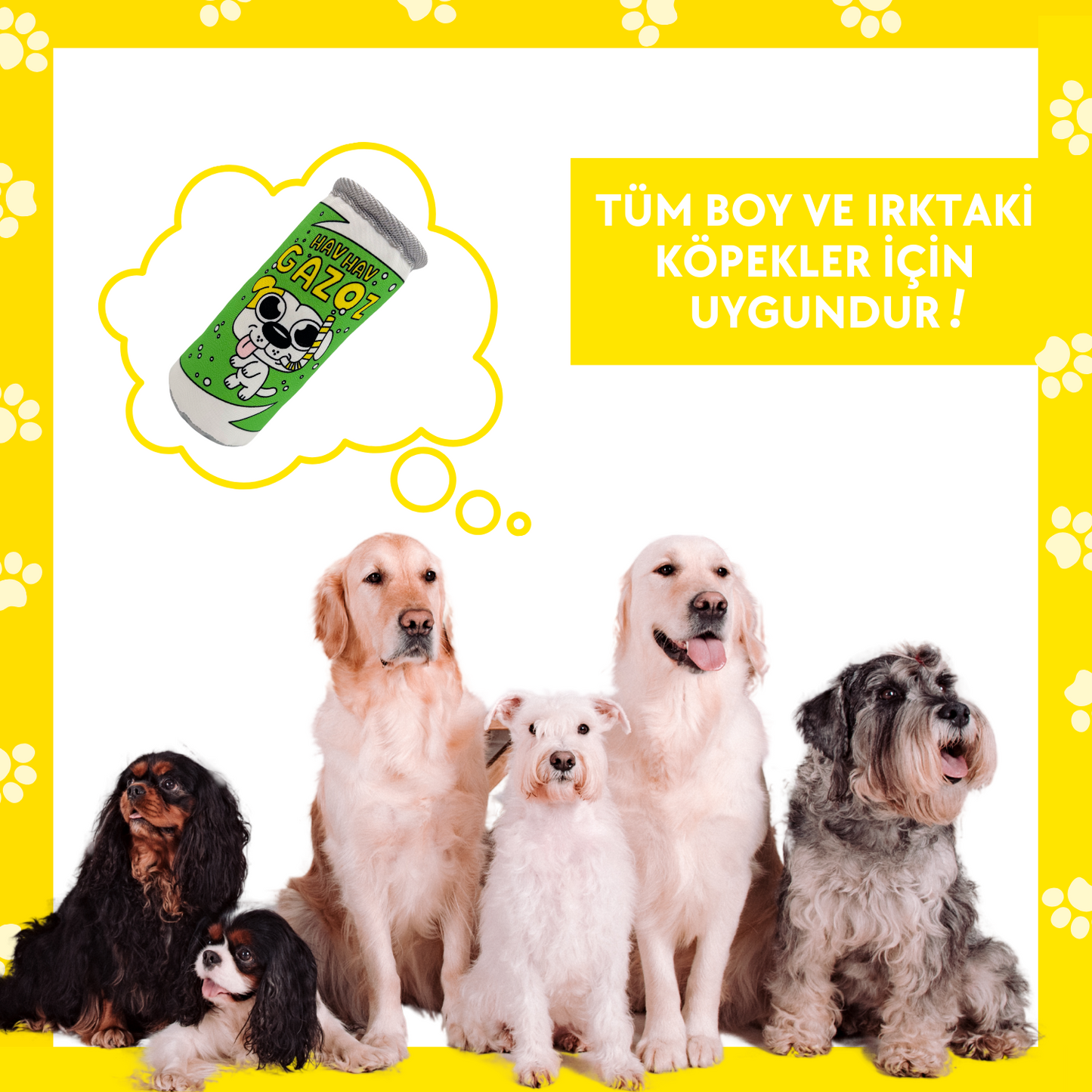 Havhav Yeşil Gazoz Kutu İçecek Sesli Peluş Köpek Oyuncağı
