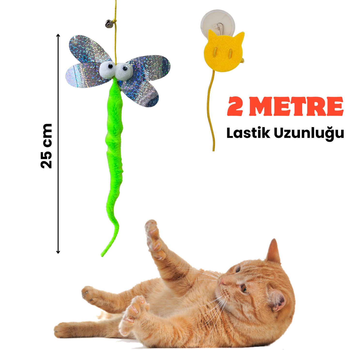 Ses Çıkaran Kedi Oltası - Duvara Yapıştırılabilir