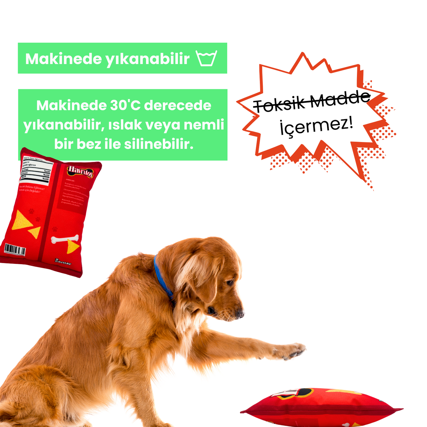 Havritos Peluş Cips Hışırtı Sesli Köpek Oyuncağı