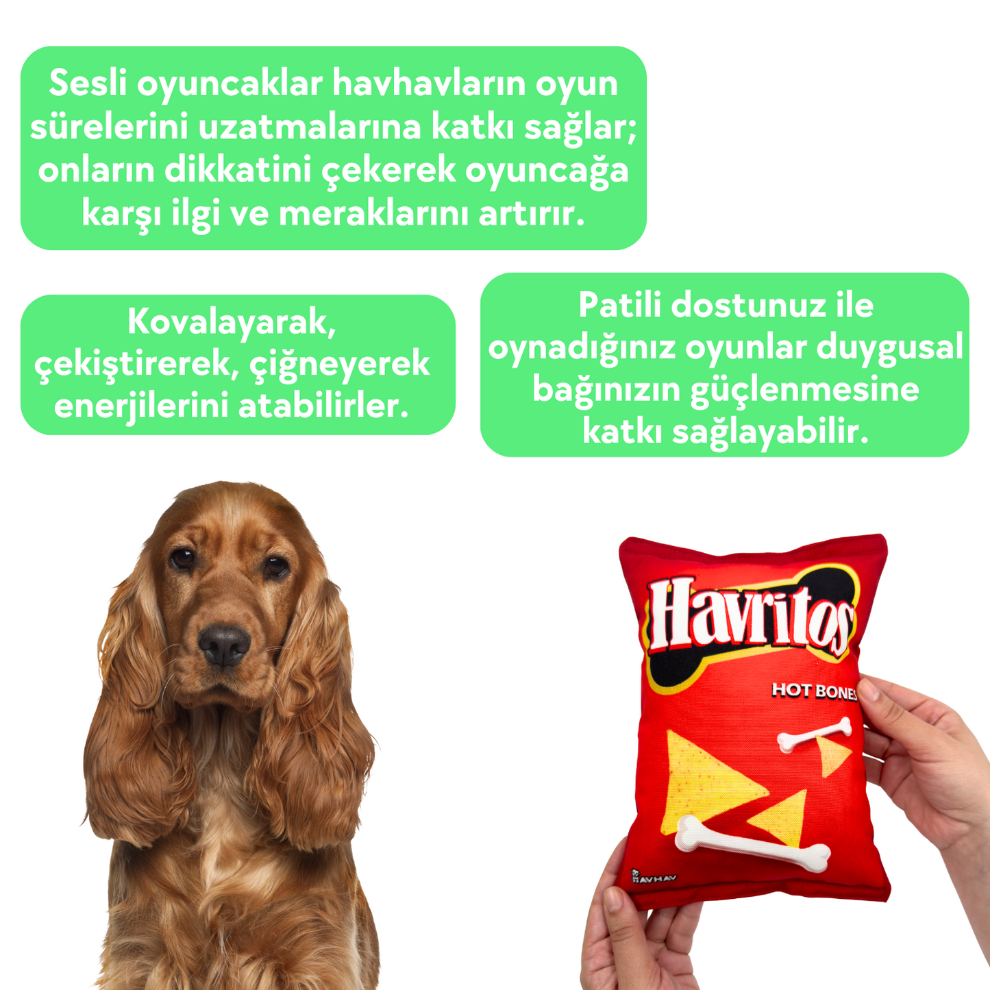 Havritos Peluş Cips Hışırtı Sesli Köpek Oyuncağı