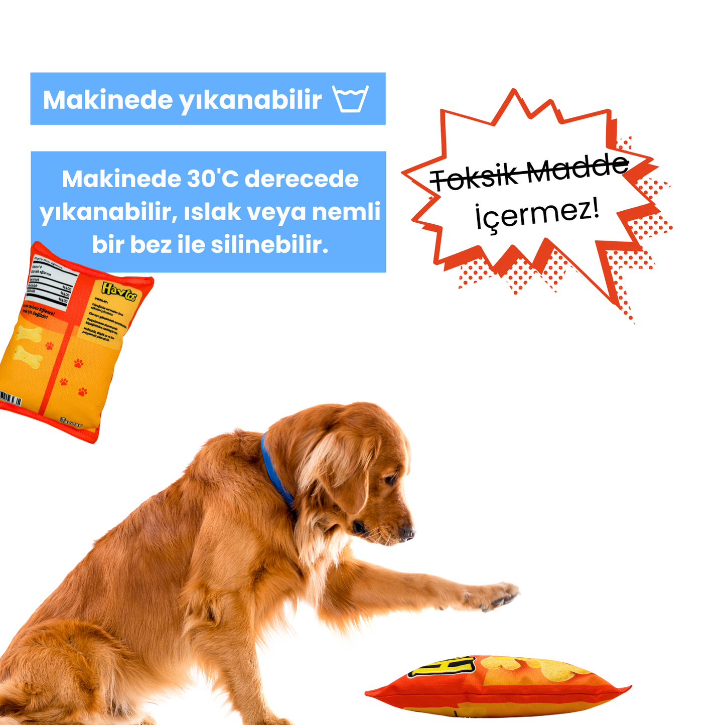 Havtos Peluş Cips Hışırtı Sesli Köpek Oyuncağı