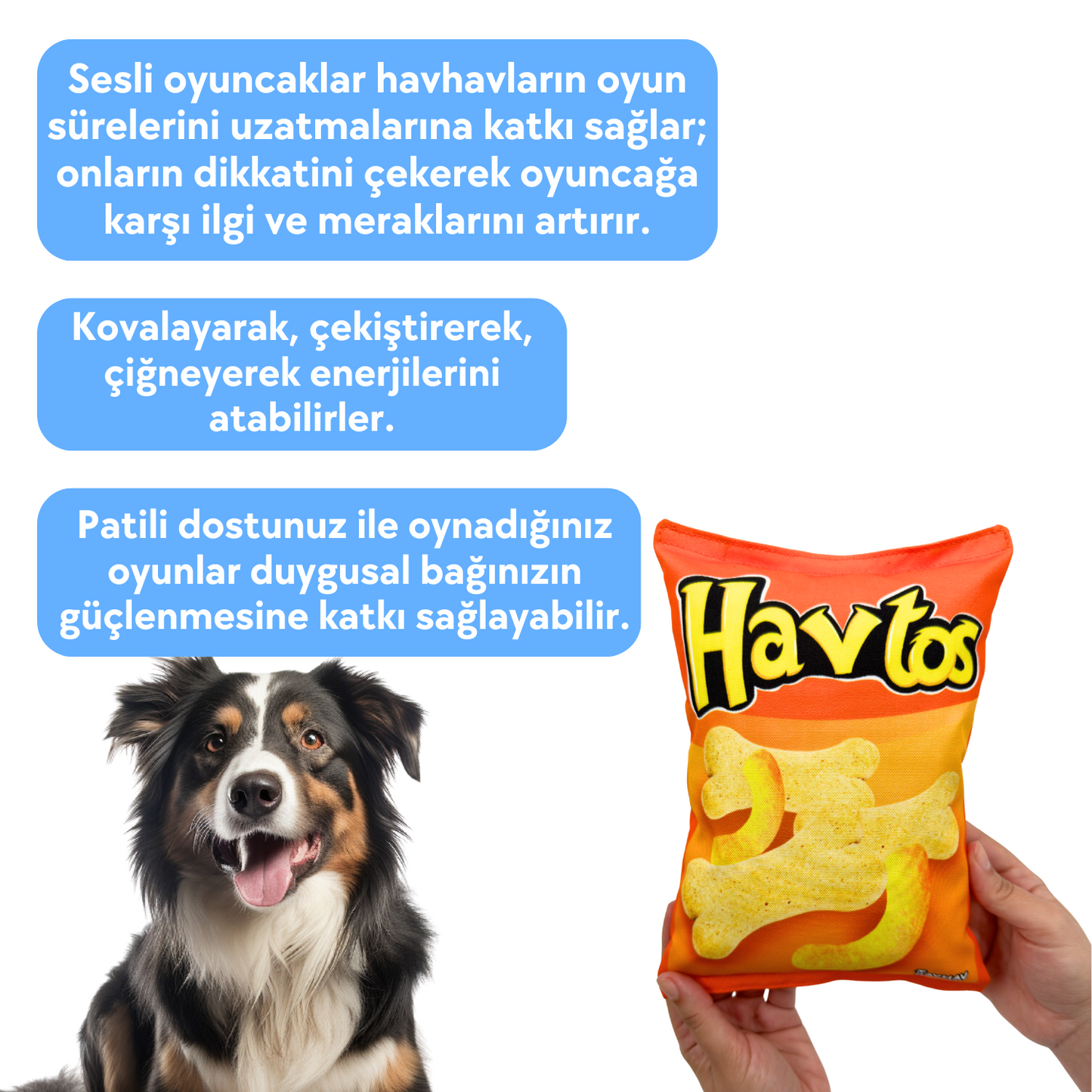 Havtos Peluş Cips Hışırtı Sesli Köpek Oyuncağı