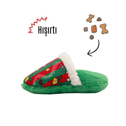 Sesli Peluş Terlik Köpek Oyuncağı | Mama Saklamalı Zeka Geliştirici Oyuncak