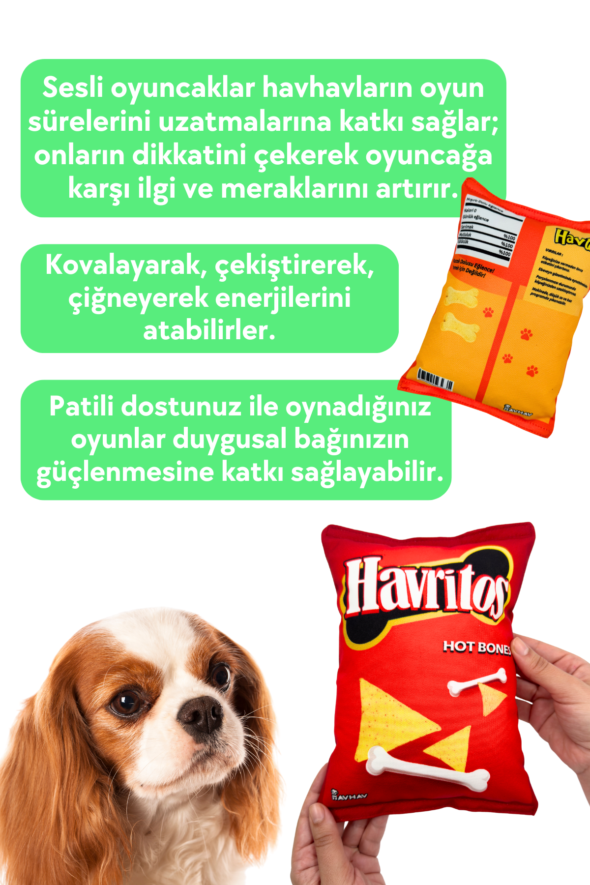 HavHavMarket 5 Adet Sesli Peluş Cips Köpek Oyuncakları