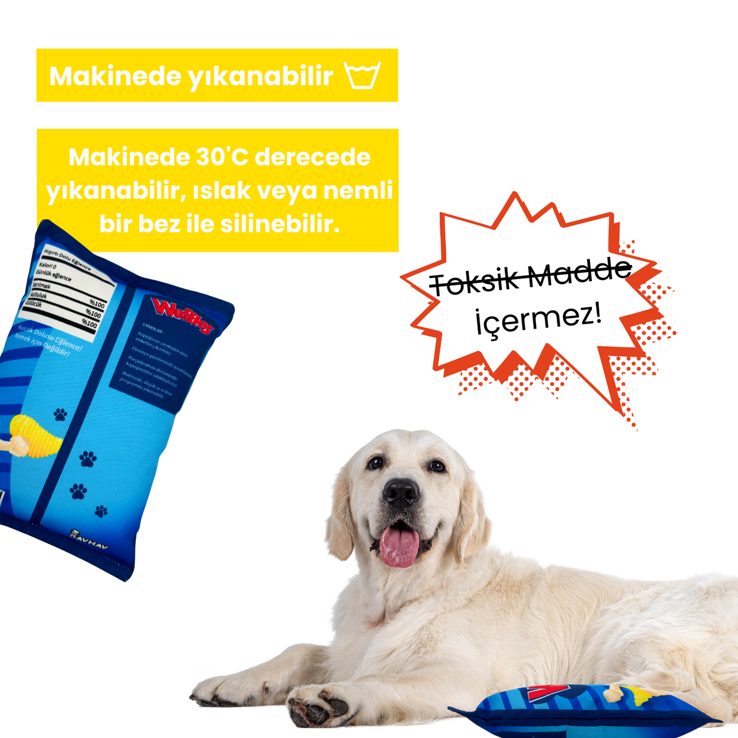 Wuffles Peluş Cips Hışırtı Sesli Köpek Oyuncağı