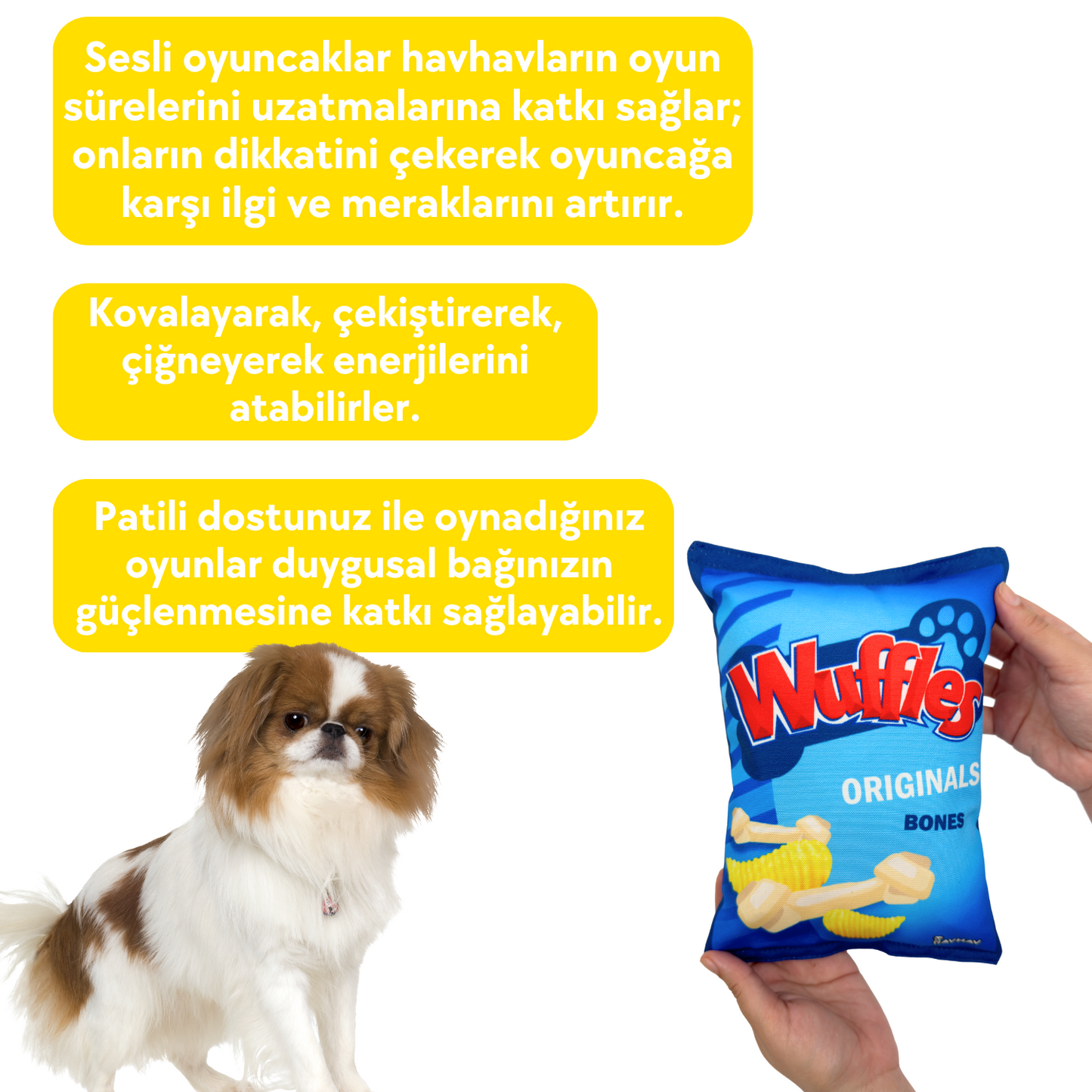 Wuffles Peluş Cips Hışırtı Sesli Köpek Oyuncağı