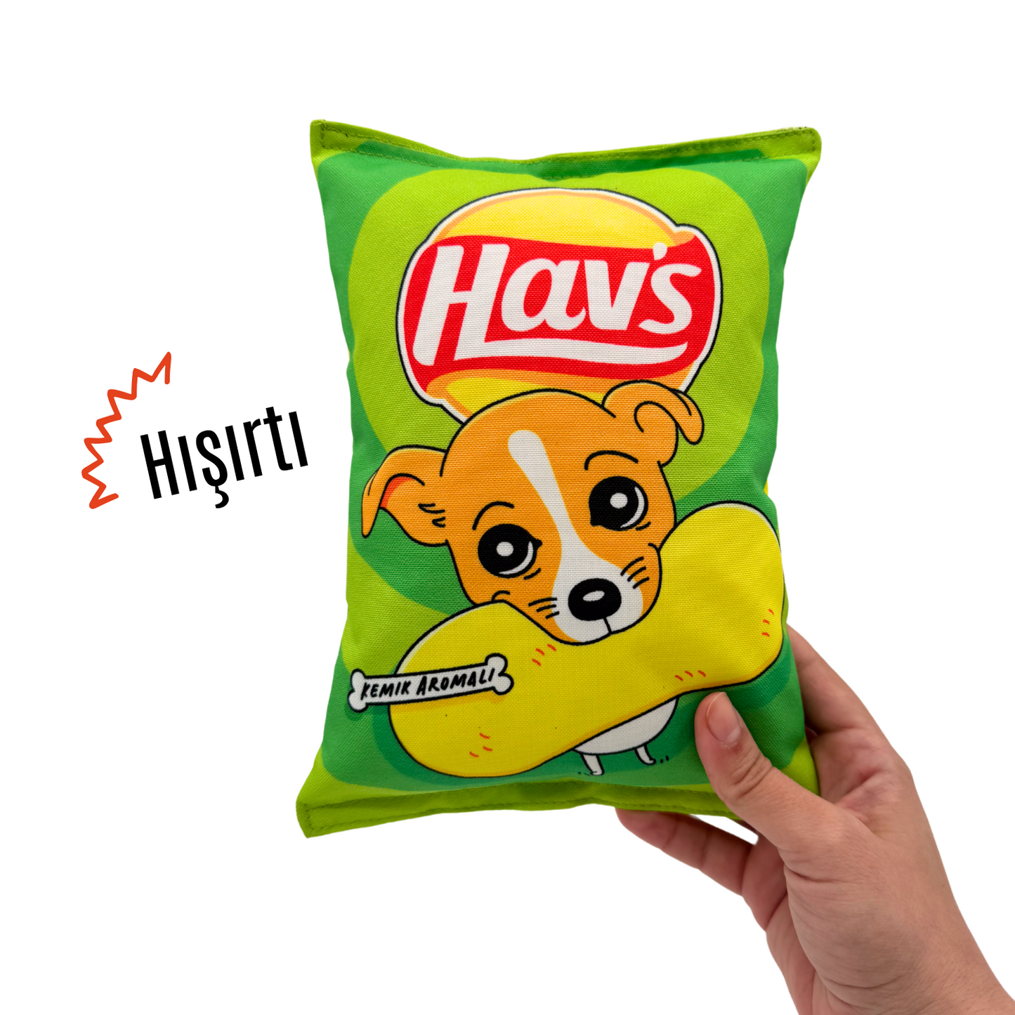 Yeşil Hav's Peluş Cips Hışırtı Sesli Köpek Oyuncağı