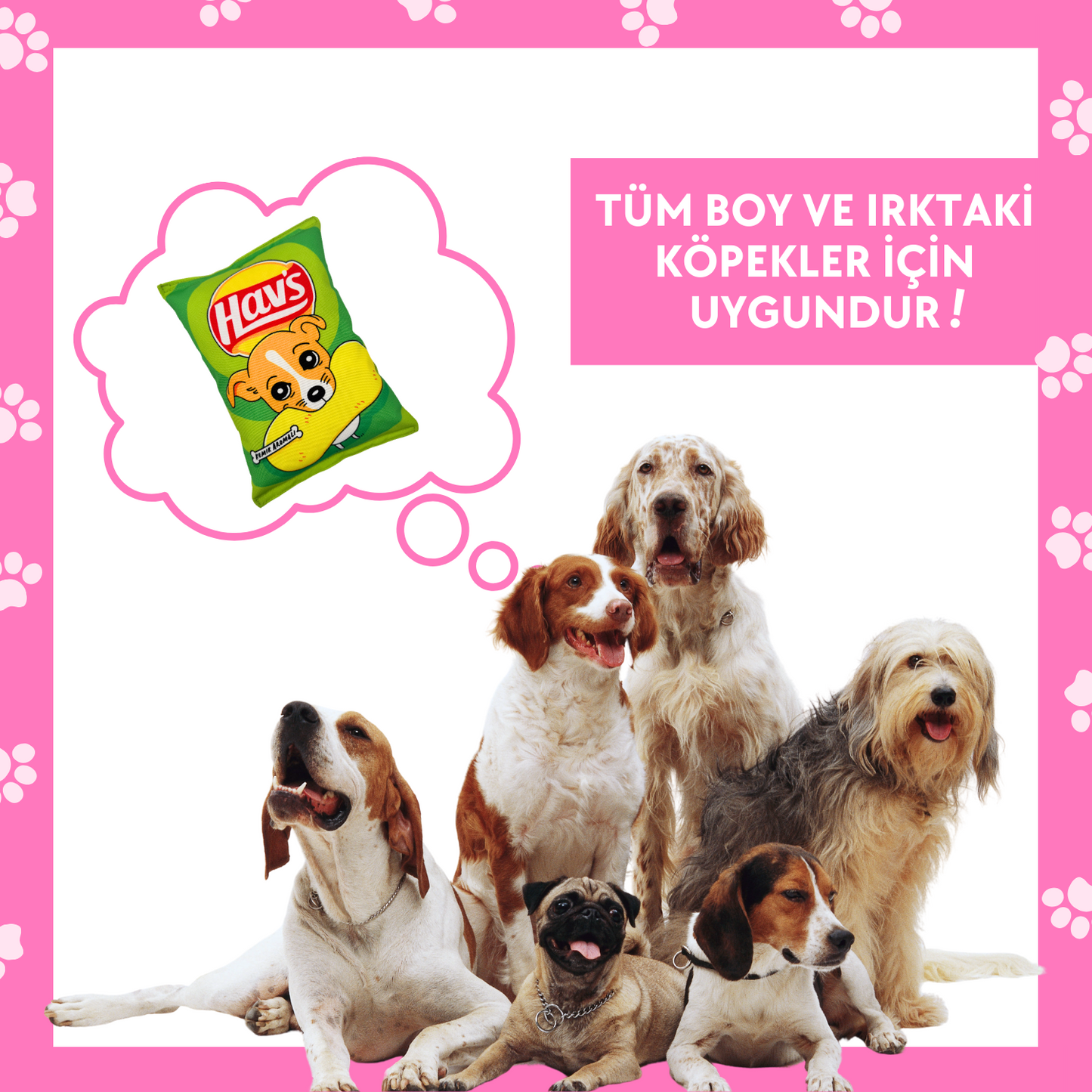 Yeşil Hav's Peluş Cips Hışırtı Sesli Köpek Oyuncağı