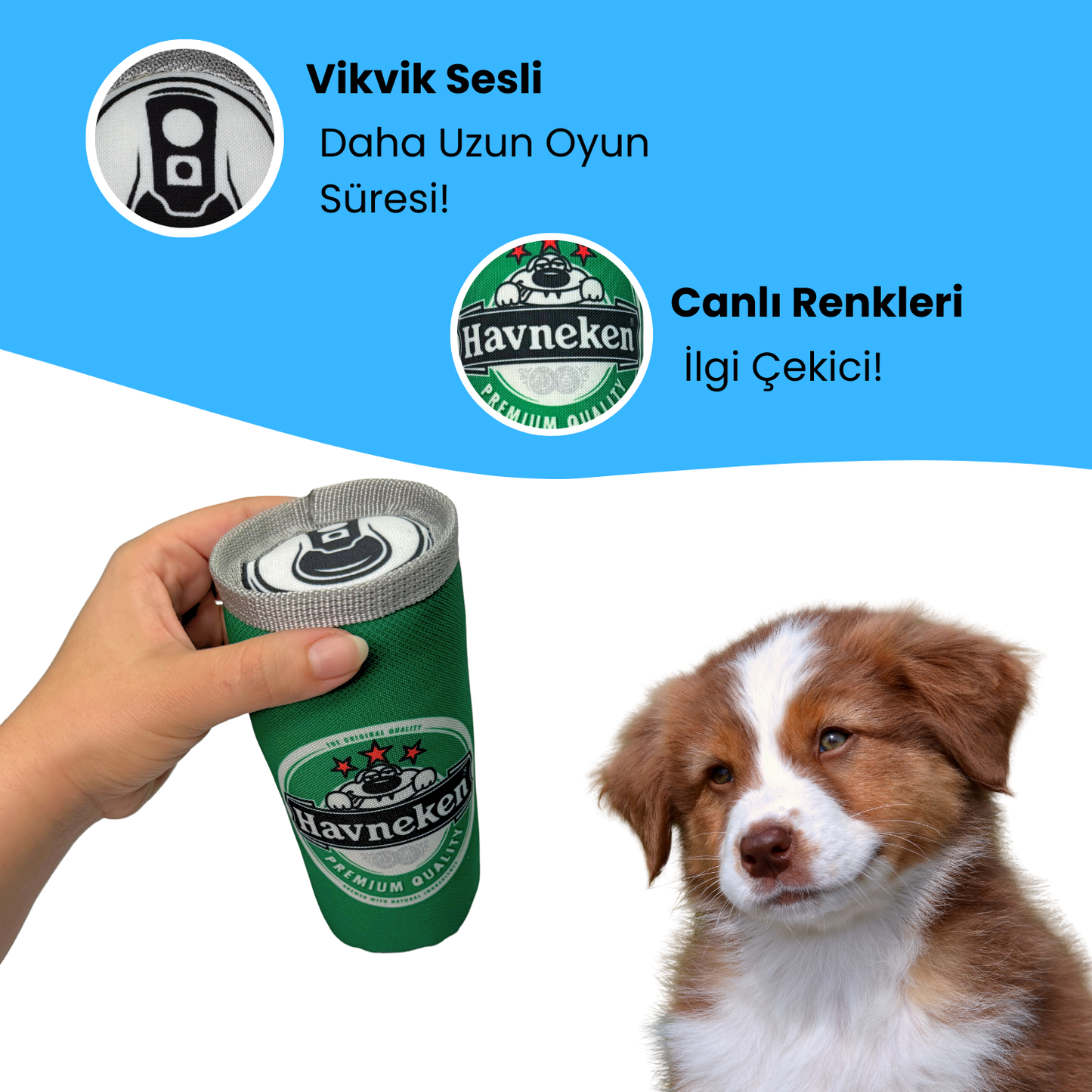 Havneken Kutu İçecek Sesli Peluş Köpek Oyuncağı