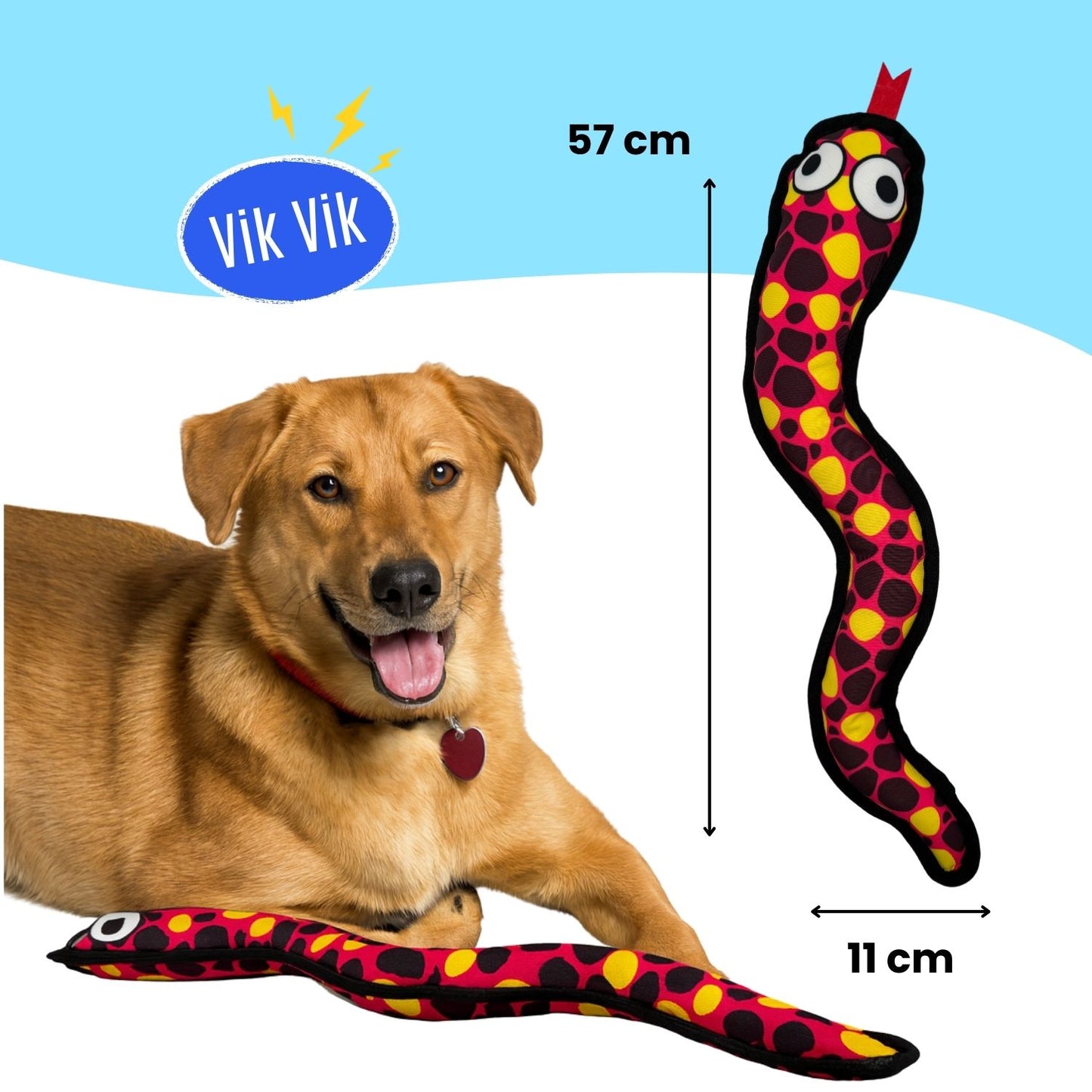 Peluş Yılan Köpek Oyuncağı | VikVik Sesli Köpek Oyun Arkadaşı