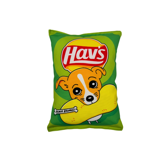 Yeşil Hav's Peluş Cips Hışırtı Sesli Köpek Oyuncağı