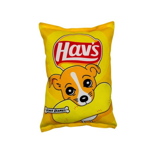 Sarı Hav's Peluş Cips Hışırtı Sesli Köpek Oyuncağı
