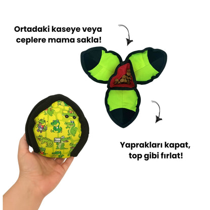 Timsah Desenli Lotus Köpek Mama Saklamalı Zeka Oyuncağı