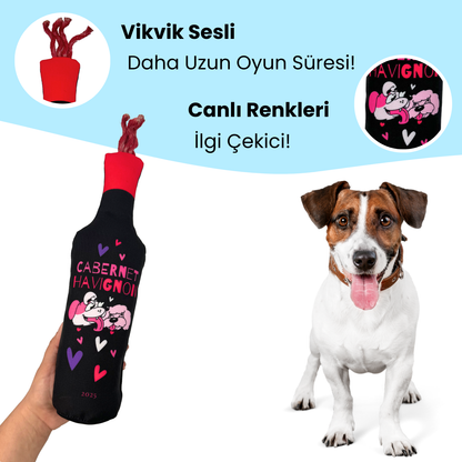 Hav Love You Peluş Köpek Oyuncak Seti Vikvikli Şarap, Hışırtılı Tavşan, Çekiştimeli Mektup