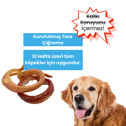 2 Adet Dana Halka Kamış Çiğneme Çubuğu Köpek Ödülü